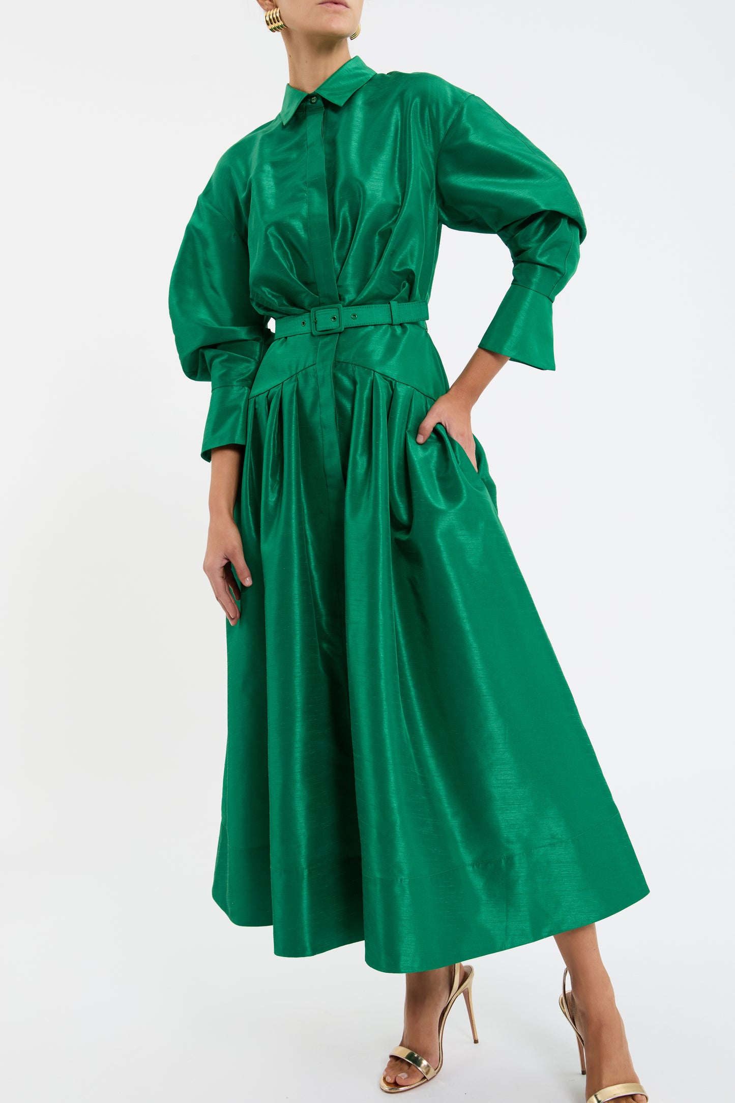 Maple Shirt Midi Dress