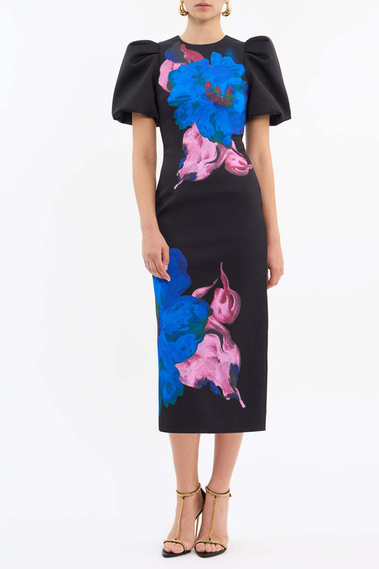 Acid Bloom Midi Dress