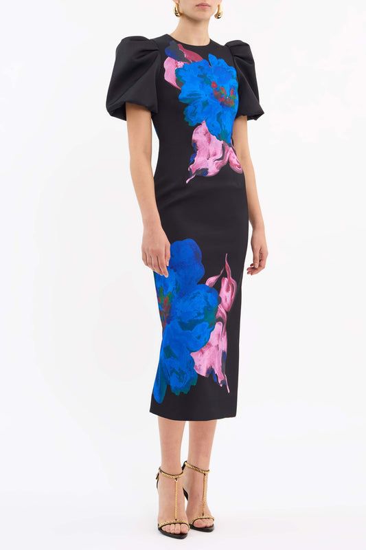 Acid Bloom Midi Dress