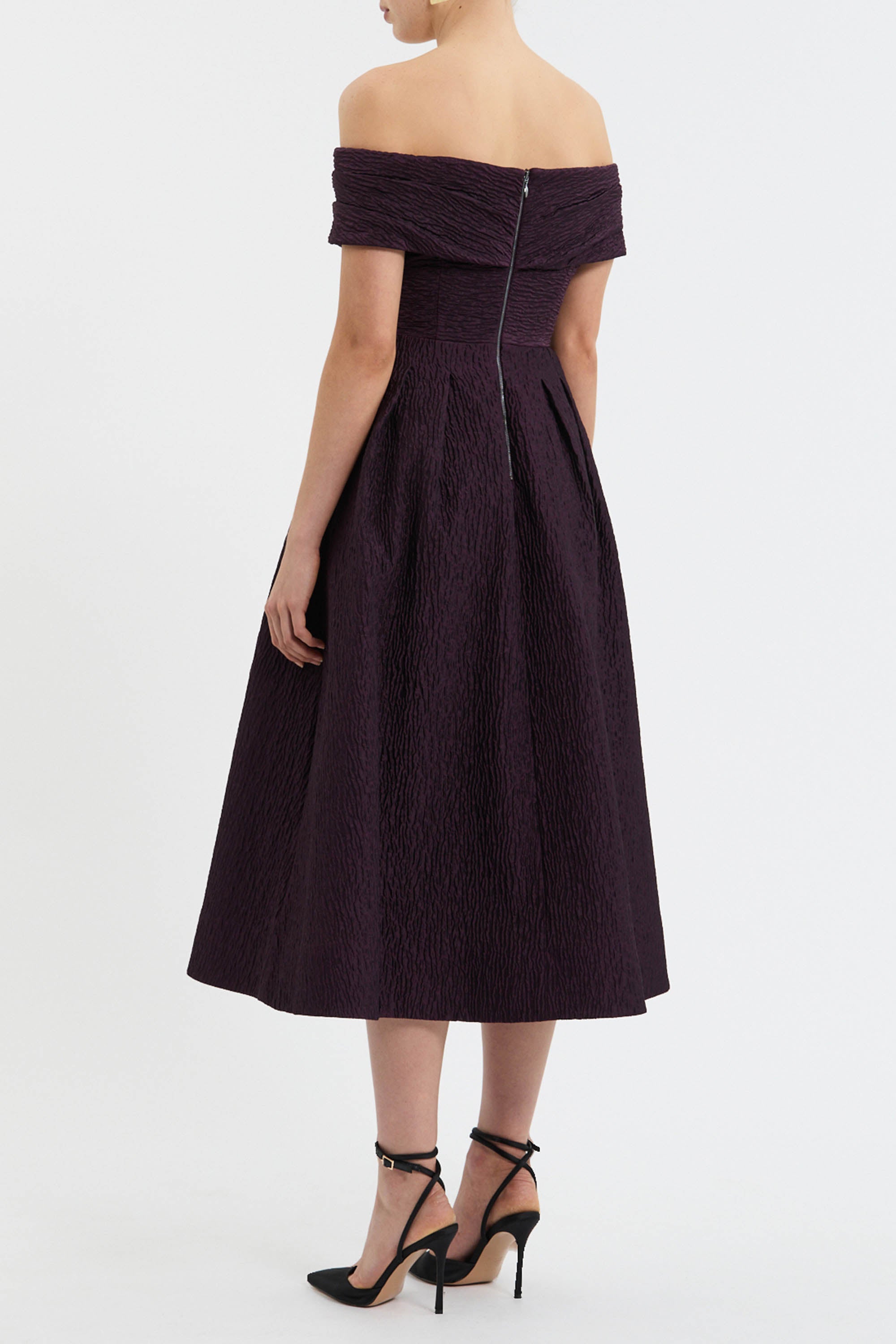 Adalyn Off The Shoulder Midi Dress – Rebecca Vallance