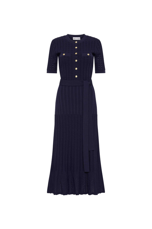 Alice Knit Midi Dress Navy
