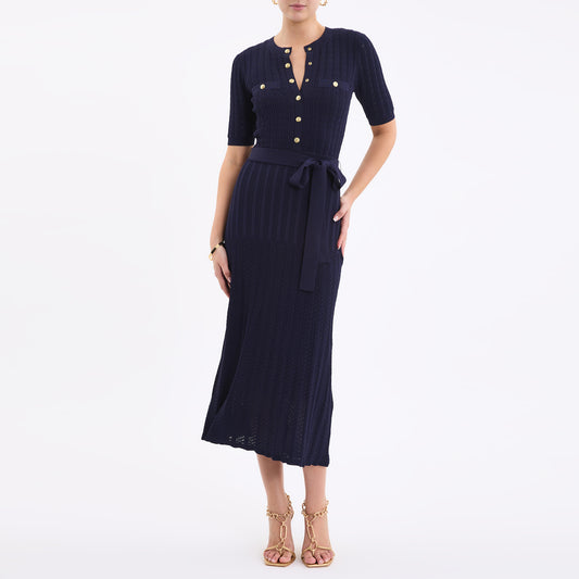 Alice Knit Midi Dress Navy