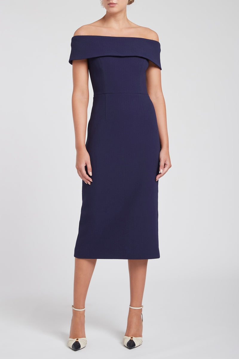 how much i care midnight blue off-the-shoulder midi dress Lulus | Dresses | Lulus How Much I Care Midnight Blue Off The Shoulder Midi Dress Size Medium