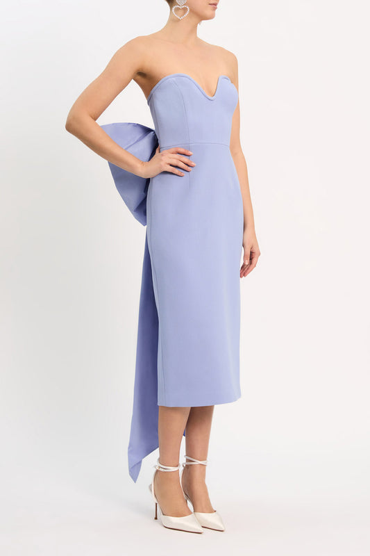 Annabelle Strapless Midi Dress Blue