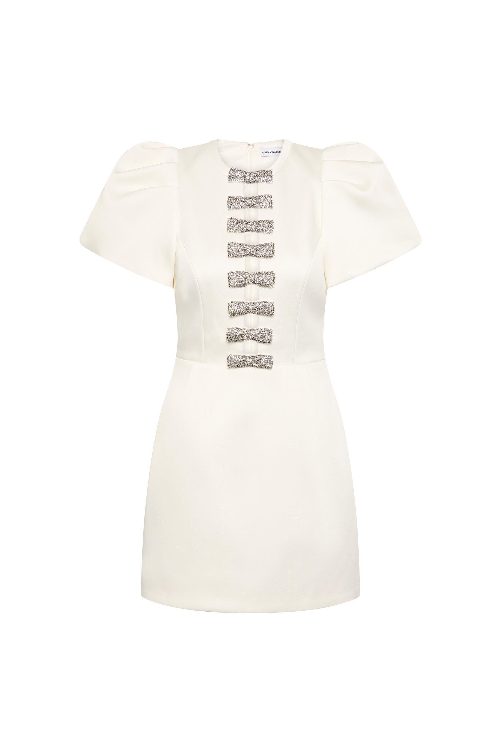 Rebecca Vallance Blaise Puff Sleeve Mini Dress in Ivory