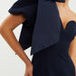 Bon Ami One Shoulder Puff Sleeve Midi Dress