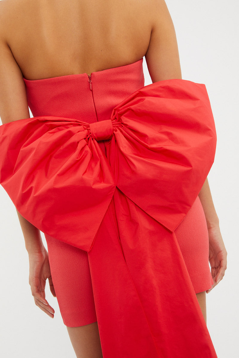Bon Ami Strapless Bow Mini Dress