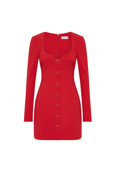 strapless open back dress Rebecca Vallance Cameron Mini Dress in Red