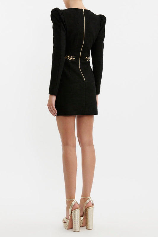 Carine Long Sleeve Mini Dress Black