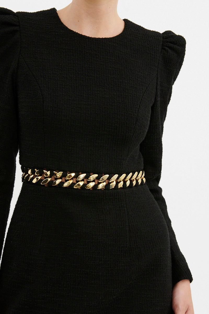 Carine Long Sleeve Mini Dress Black