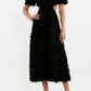 Cherie Amour Puff Sleeve Midi Dress Black