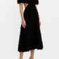 Cherie Amour Puff Sleeve Midi Dress Black