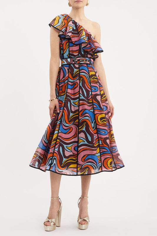 Chiquita One Shoulder Midi Dress