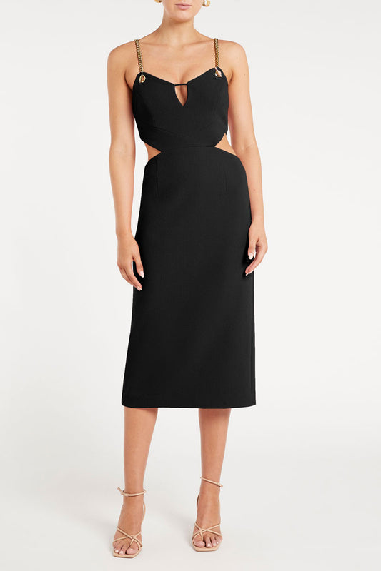 Dulce Amore Midi Dress Black