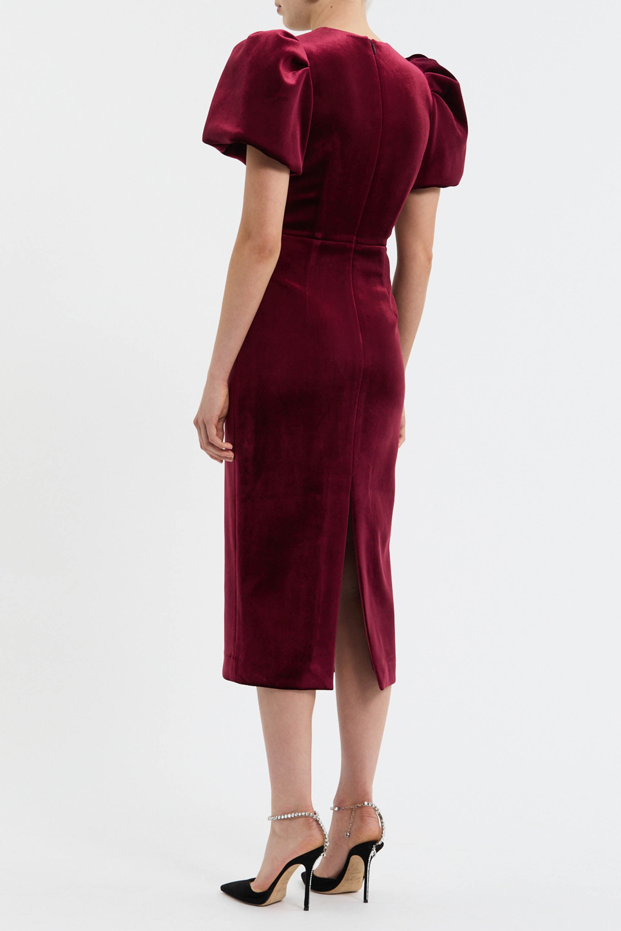 Edwiena Puff Sleeve Bow Midi Dress – Rebecca Vallance