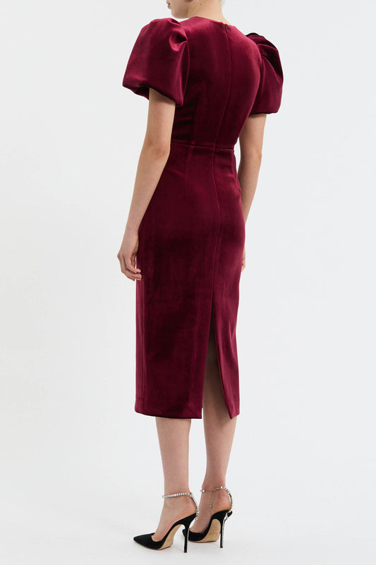 EDWIENA+PUFF+SLEEVE+BOW+MIDI_2503-1386_WINE_BACK_1