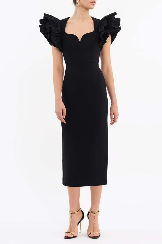 Ella Puff Sleeve Midi Dress