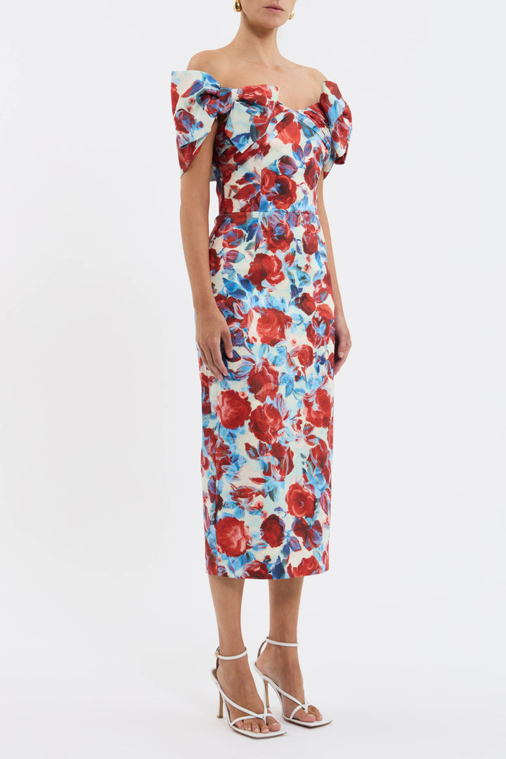 maxi dress for wedding Floral Guest Elegant Plus Size Dress WOMENS DRESSES Size:UK-6 / XS Creamy Ranch Pork Chops: