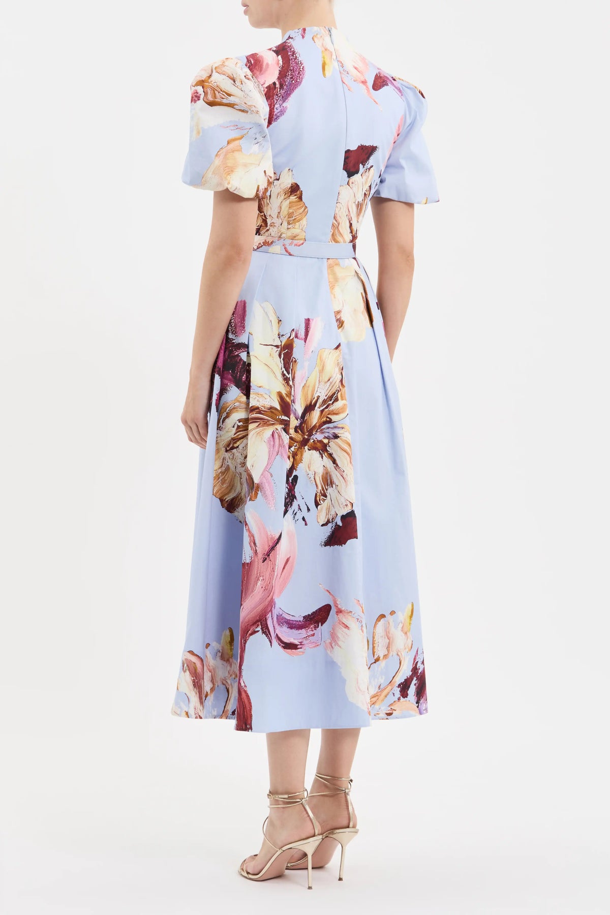 Fleur De Lis Short Sleeve Midi Dress