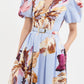 Fleur De Lis Short Sleeve Midi Dress