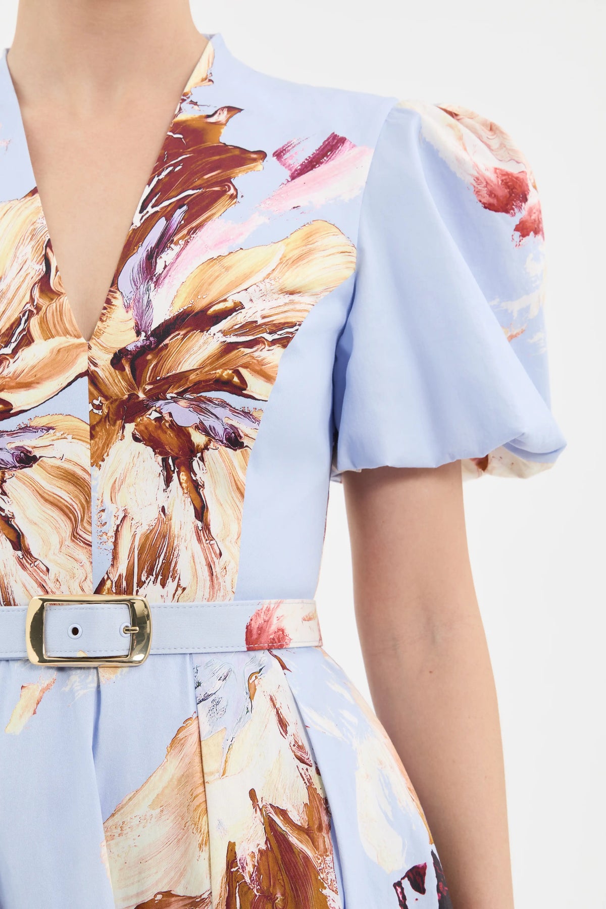 Fleur De Lis Short Sleeve Midi Dress