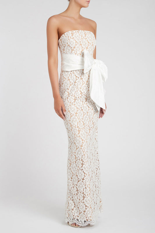 Floria Strapless Lace Gown