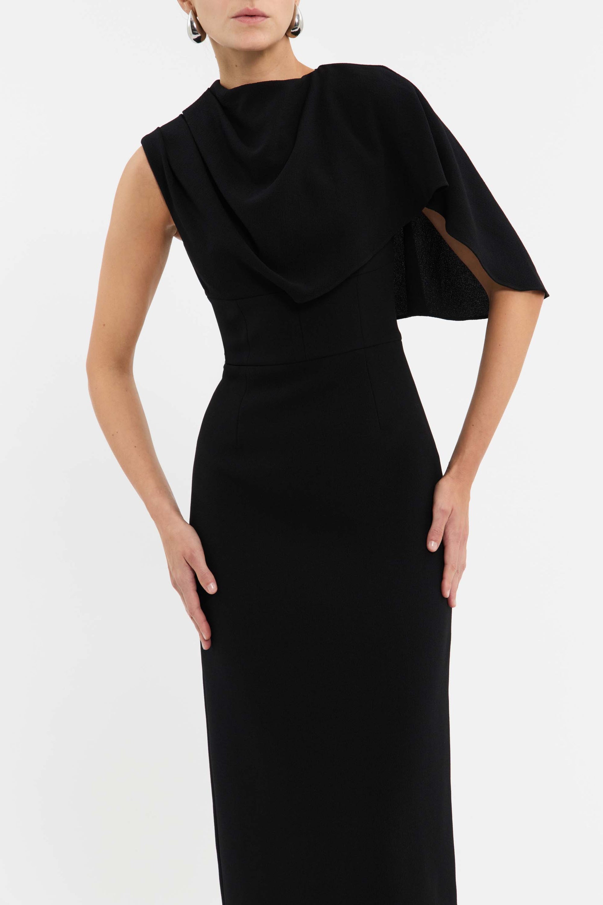 Freyja Cape Gown Black Rebecca Vallance Freyja Cape Gown Black Rebecca Vallance