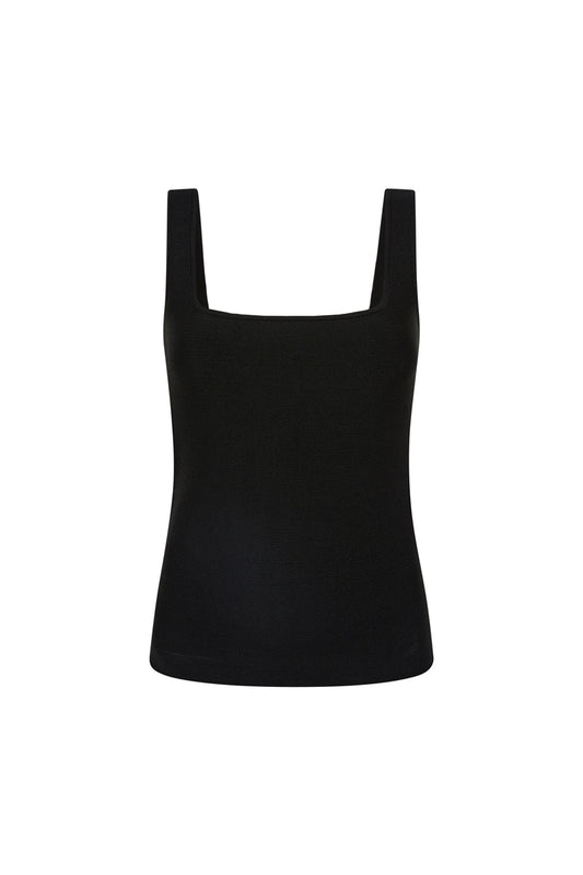 Gaia Square Knit Camisole Black