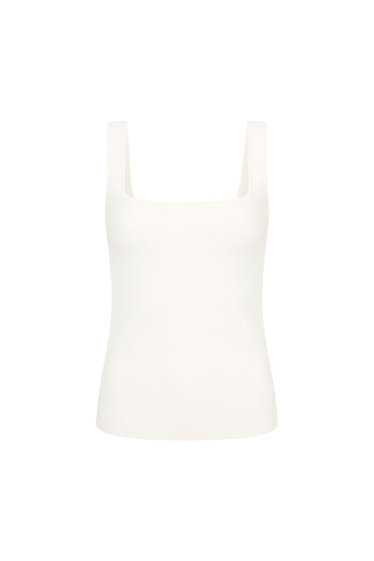 Gaia Square Knit Camisole Ivory