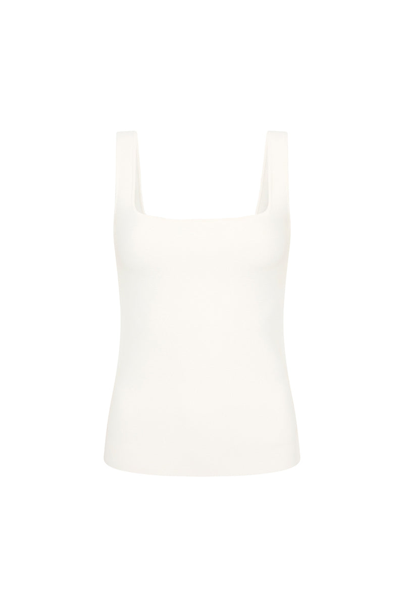Gaia Square Knit Camisole Ivory
