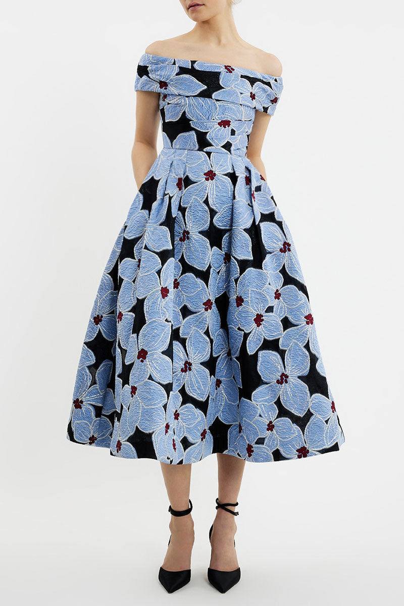 Georgina Off Shoulder Midi Dress Rebecca Vallance Georgina Off Shoulder Midi Dress Rebecca Vallance
