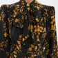 Gilded Floral Long Sleeve Maxi Dress