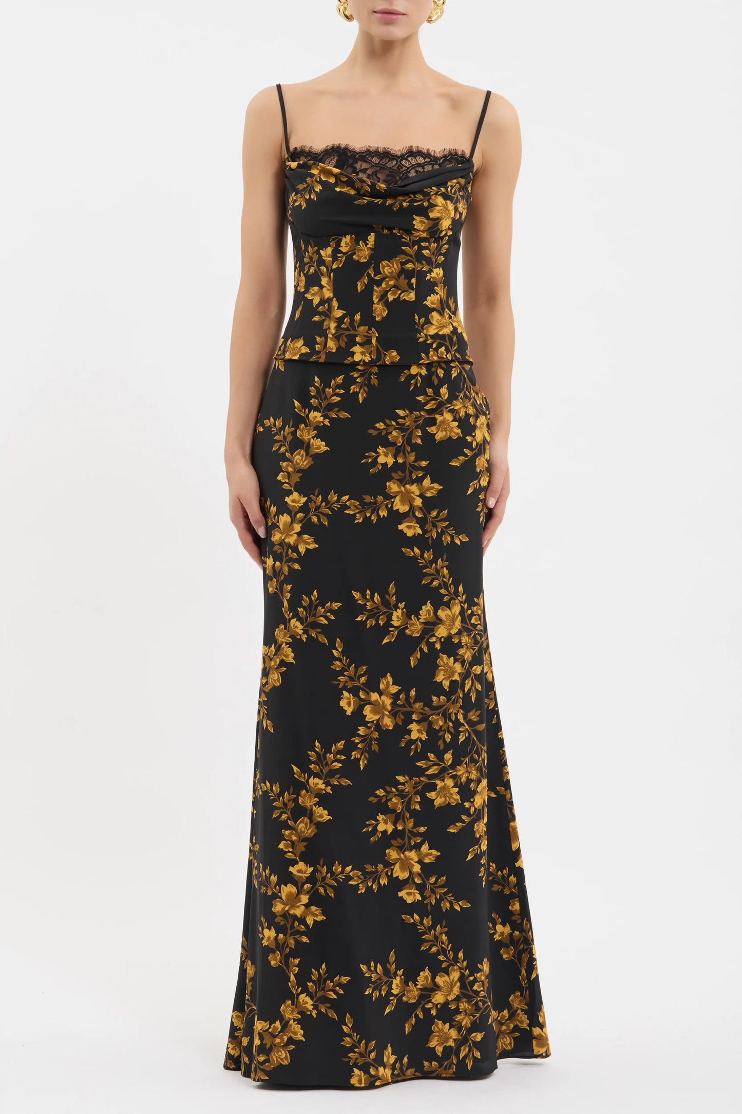 Gilded Floral Maxi Dress