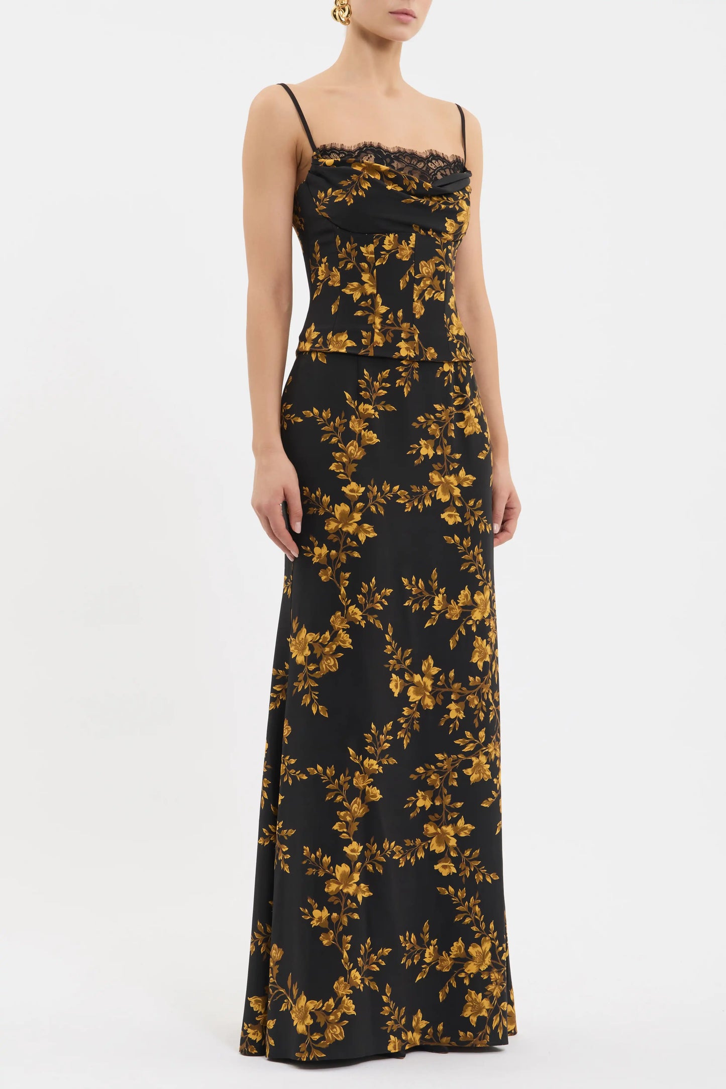 Gilded Floral Maxi Dress