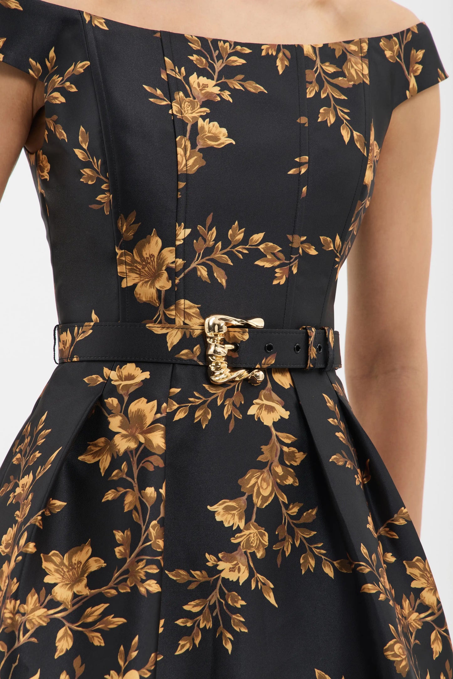 Gilded Floral Midi Dress