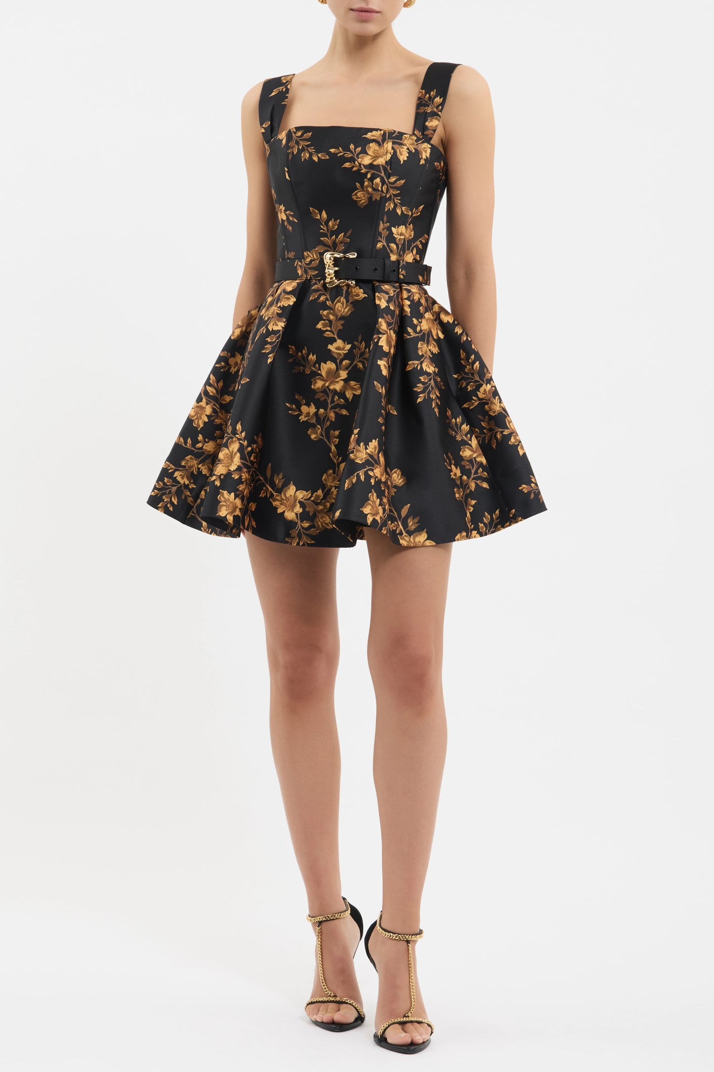 Gilded Floral Mini Dress