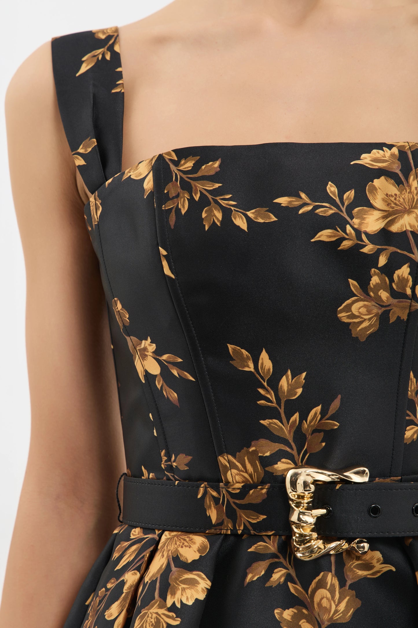 Gilded Floral Mini Dress