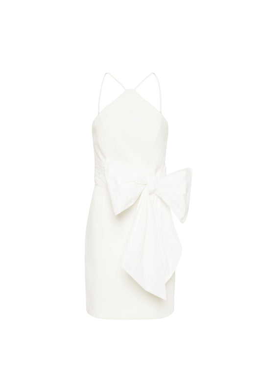 Grace Bow Mini Dress Ivory