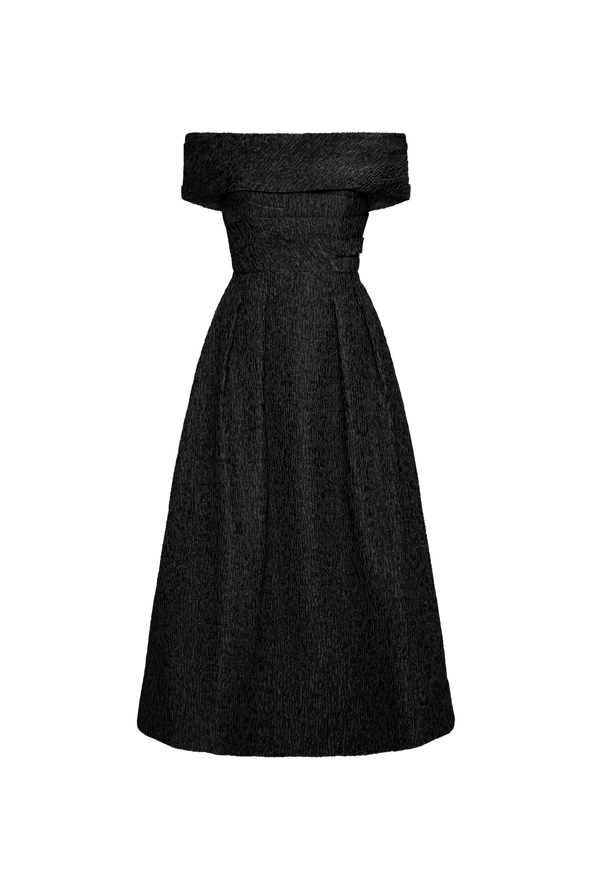 Helene Off Shoulder Midi Dress Black Rebecca Vallance Helene Off Shoulder Midi Dress Black Rebecca Vallance