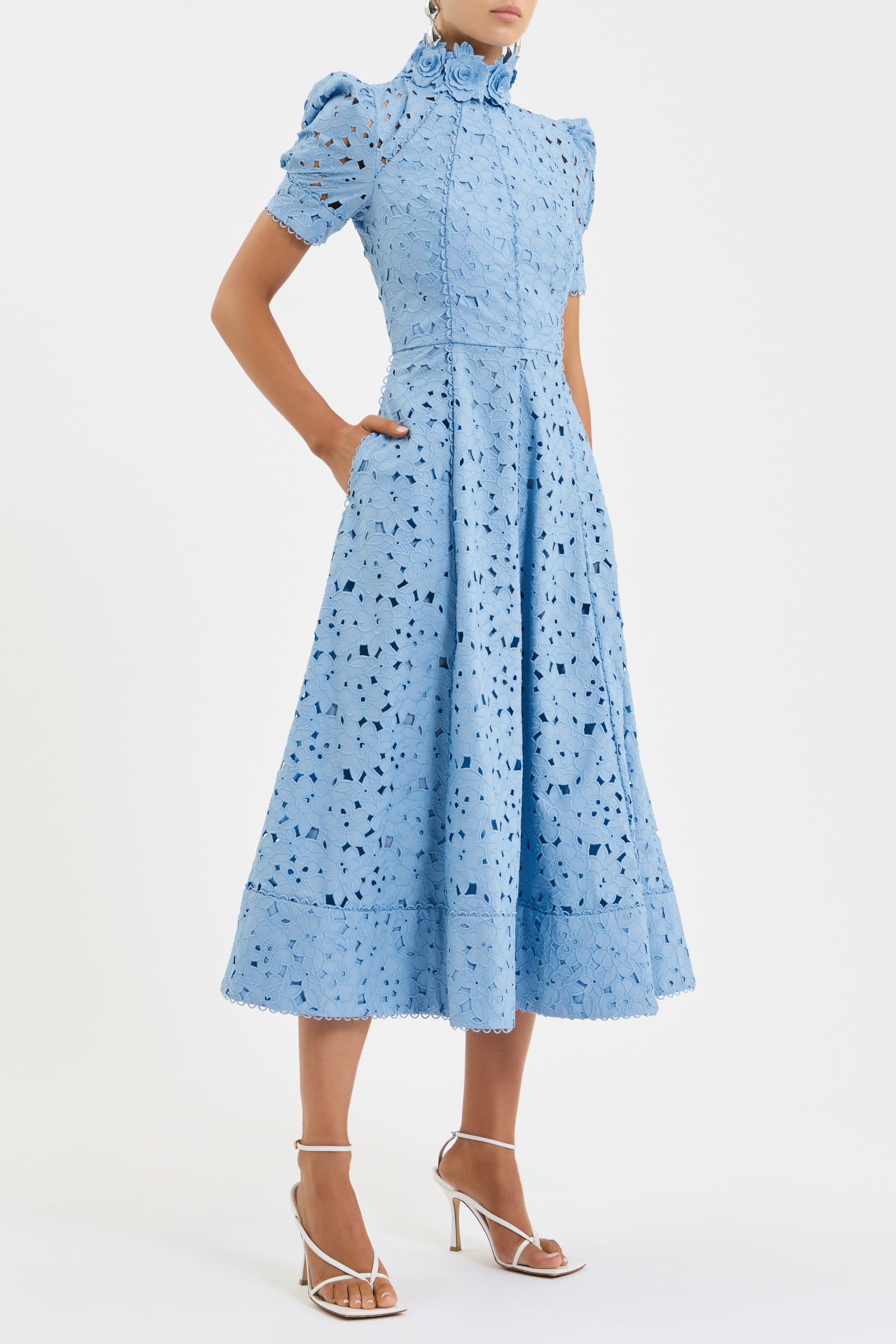kitsu short sleeve midi dress Kitsu Short Sleeve Midi Dress Ivory Rebecca Vallance