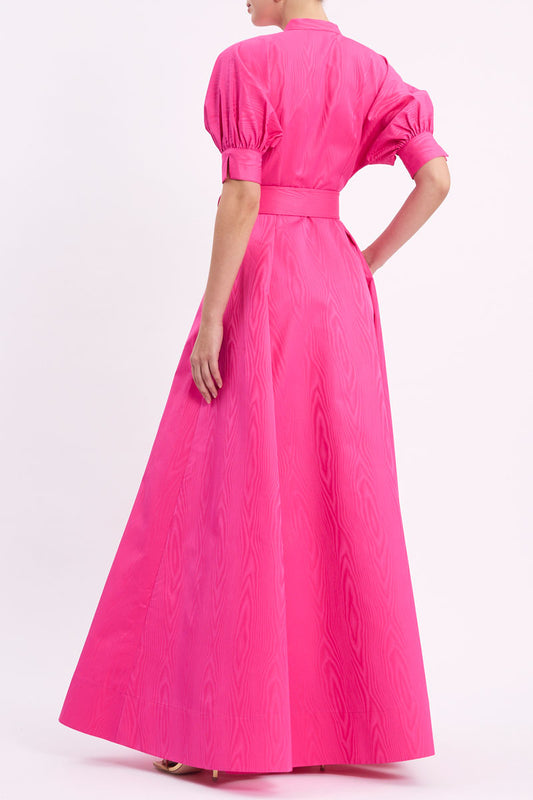 Lyla Button Gown Hot Pink