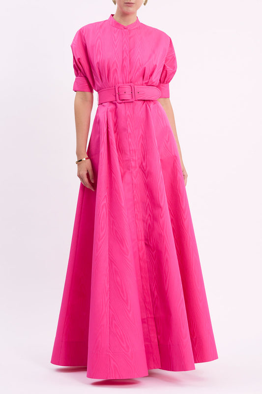 Lyla Button Gown Hot Pink