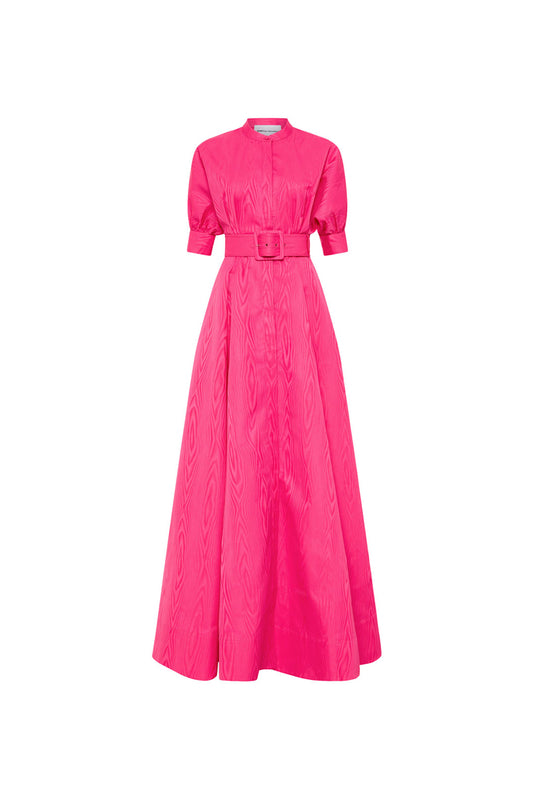 Lyla Button Gown Hot Pink
