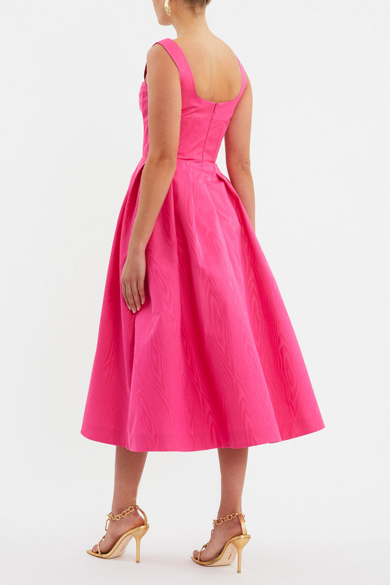 Lyla Midi Dress Hot Pink