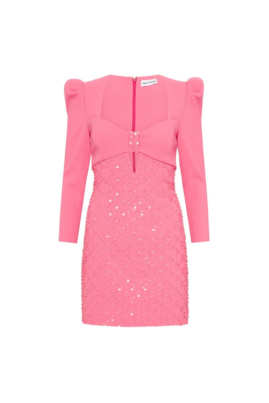 Marie Long Sleeve Mini Dress Pink