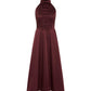Merlot Halter Midi Dress