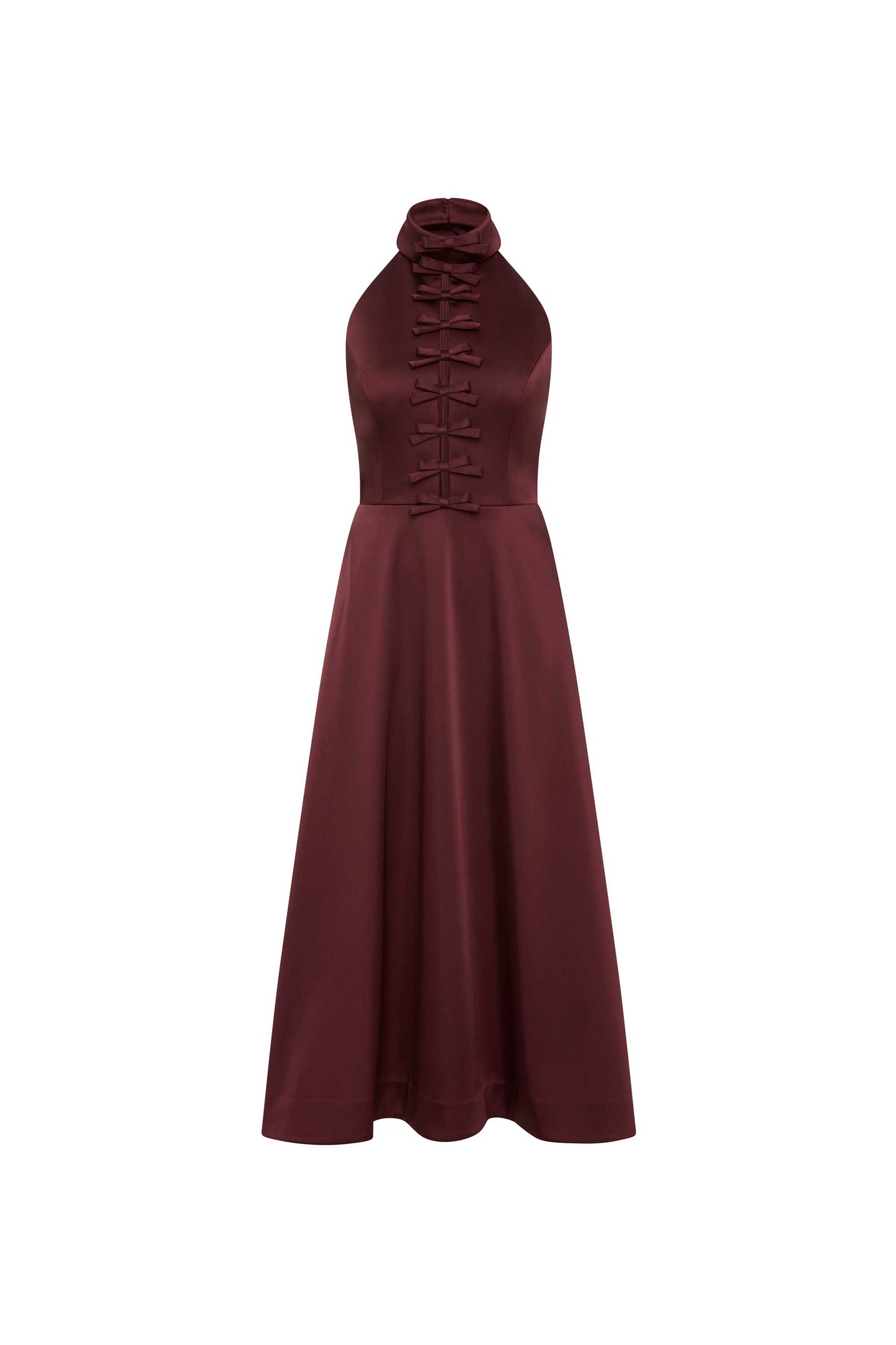 Merlot Halter Midi Dress