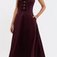 Merlot Halter Midi Dress