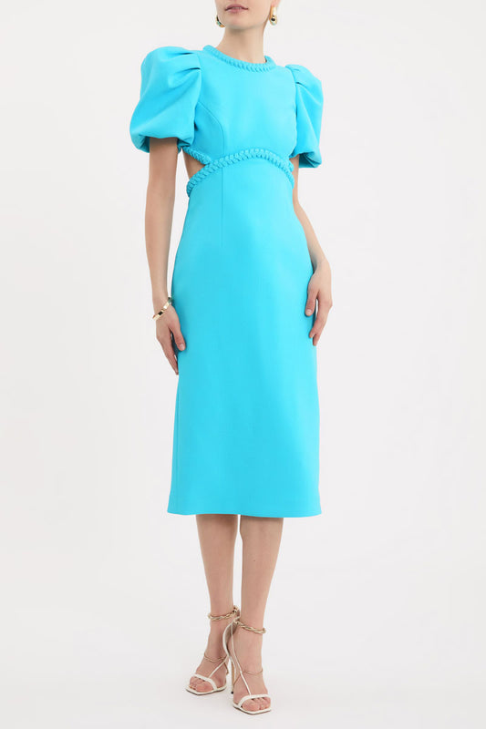 Michelle Puff Sleeve Midi Dress