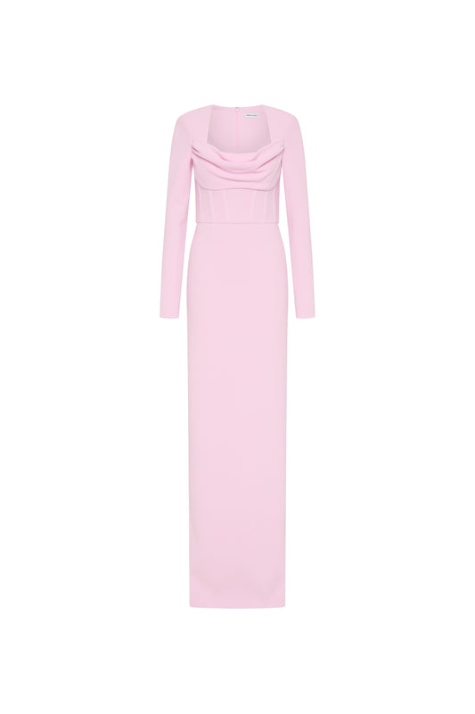 pink designer dresses with sleeves Petal and Pup Women's Ilyana Long Sleeve Maxi Dress